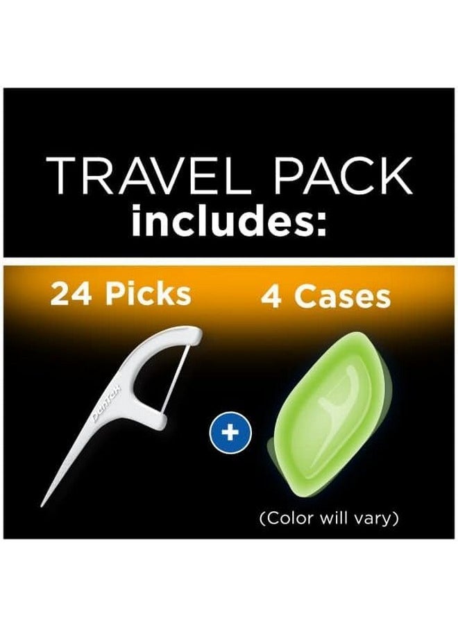 Dentek - Floss Picks & Travel Case For On-The-Go, 4 Travel Cases With 6 Floss Picks Each, (Pack Of 4) - Image 1