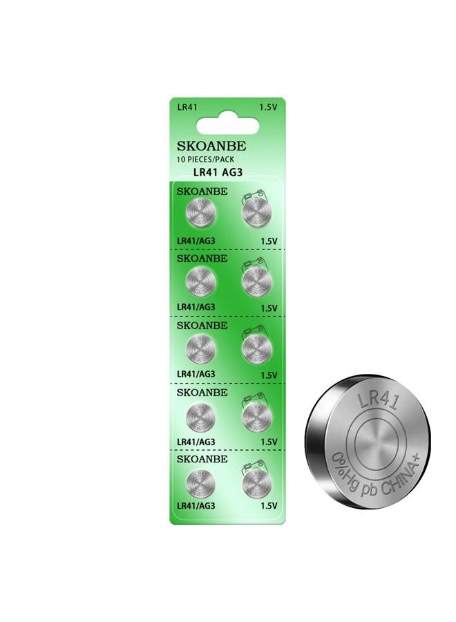 SKOANBE 10PCS LR41 392 384 192 AG3 SR41 1.5V Button Coin Cell Battery - Image 1