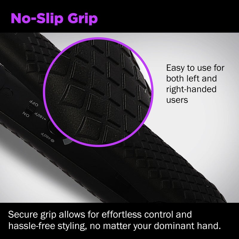 HerStyler Forever Straightening Flat Iron - Travel Friendly Dual Voltage Flat Iron 1.25 inch - Ceramic Hair Straightener for Silken Hair - Negative Ion Technology to Fight Frizz - Image 3