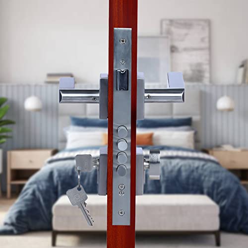 Crust Bego Premium Rose Mortise Door Lock Handle Set/Mortise Lock with Brass Lock Body and 60 mm Brass Cylinder Set with 3 Brass Computer Keys (ONE Side Key) - Image 3