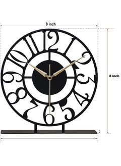 Hometrix Hometrix Battery Operated Desk Clock Modern Metal Desk Clock Reloj de Escritorio para Oficina Pequea y Tranquila Junto a La Cama Desk Metal Clock 20 CM  - Image 2