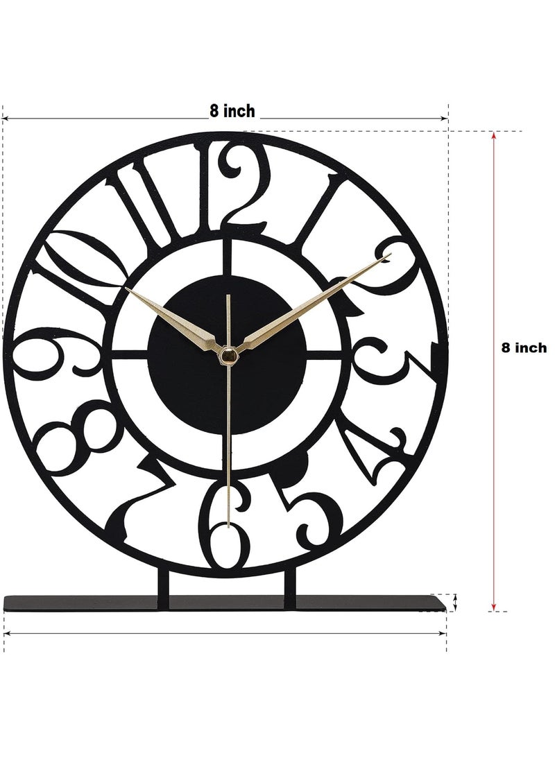 Hometrix Hometrix Battery Operated Desk Clock Modern Metal Desk Clock Reloj de Escritorio para Oficina Pequea y Tranquila Junto a La Cama Desk Metal Clock 20 CM  - Image 2