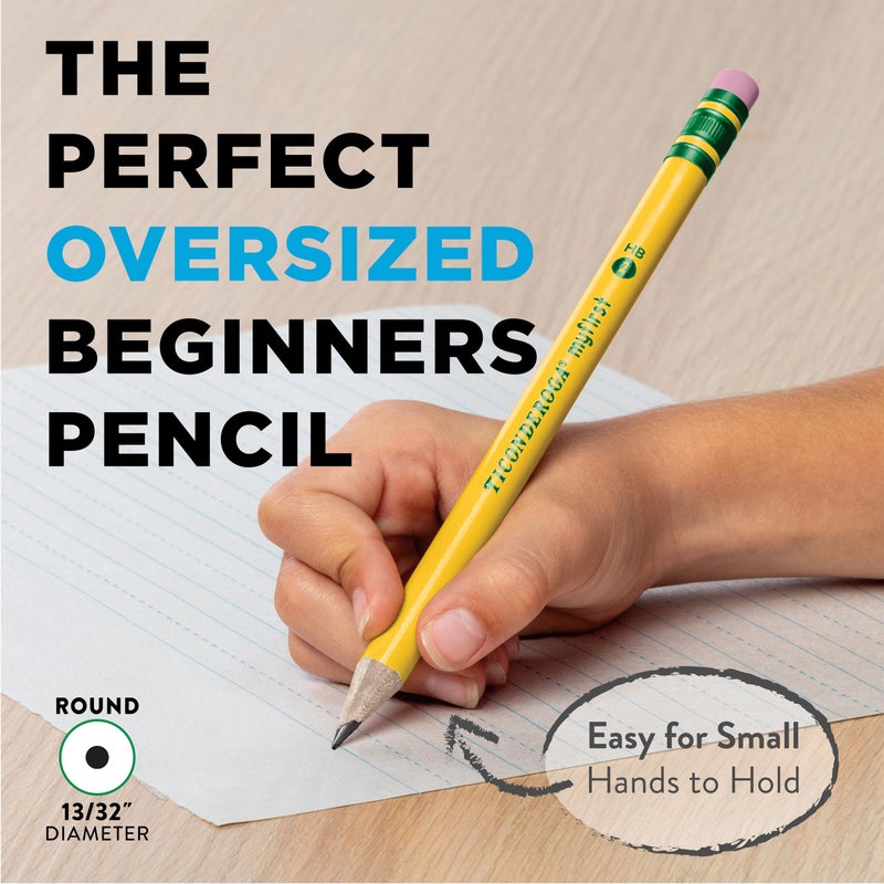 Ticonderoga My First Wood-Cased Pencils, Pre-Sharpened, 2 HB, With Sharpener, Yellow, 4 Count - Image 3