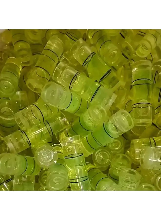 100pcs Mini Bubble Level Measuring Tools Acrylic Transparent Green Yellow Bubble Levels - Image 1