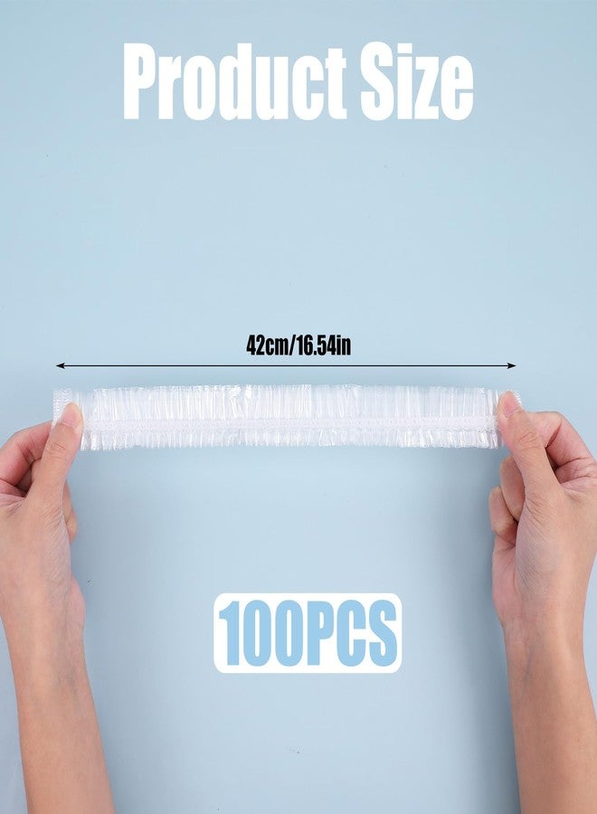 WJIAAA Disposable Shower Caps,100PCS Shower Caps for Women Disposable,Large Plastic Clear Hair Cap Thickened for Hair Treatment Spa Home Kitchen Hotel Travel Unisex(16.5in) - Image 3