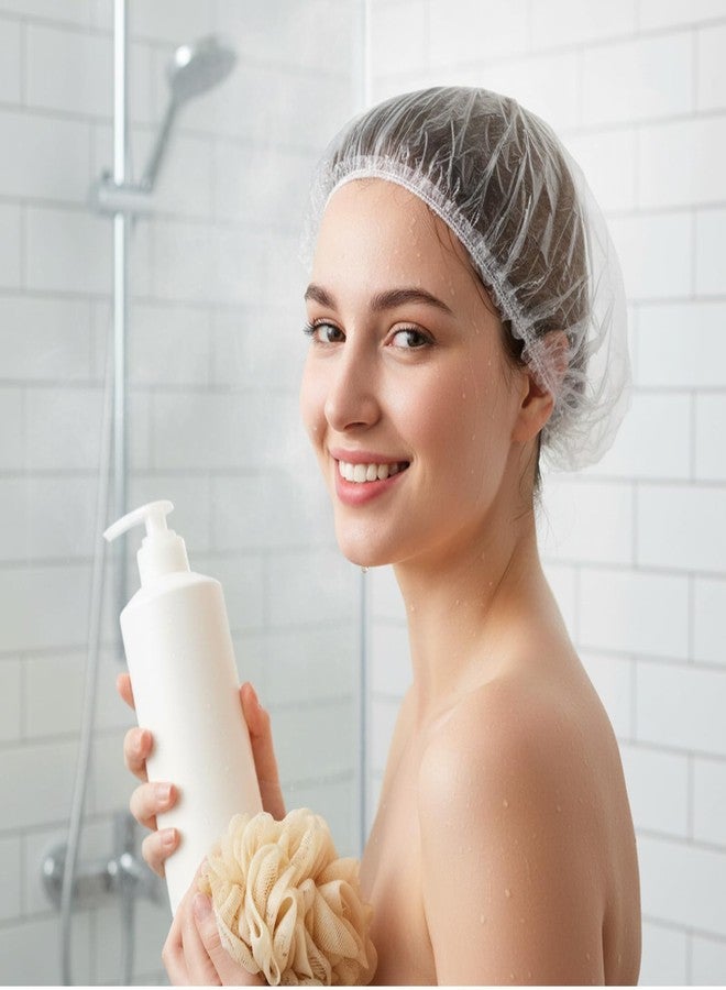 WJIAAA Disposable Shower Caps,100PCS Shower Caps for Women Disposable,Large Plastic Clear Hair Cap Thickened for Hair Treatment Spa Home Kitchen Hotel Travel Unisex(16.5in) - Image 4