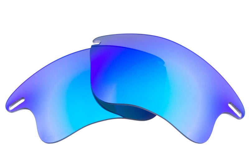 LenzFlip Polarized Replacement Lenses for Oakley Fast Jacket XL Sunglasses - Crafted in the USA - Grey Polarized with Blue Mirror - Image 1