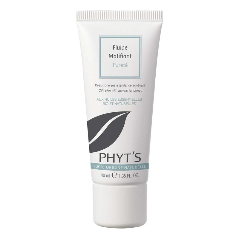 Phyts Purity Mattifying Fluid  Face Moisturizer for Oily Skin  Face Cream with Absorbent Silicas and Essential Oils  Refines Skin Texture  135 oz