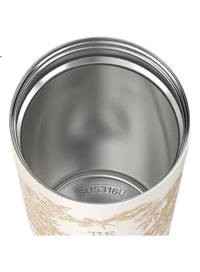 Germ Ulated Mug For Women, Coffee Cup, 316 Stainless Steel Water Bottle, Large Capacity, Student Portable Cup, Gift, 390ml, Metropolitan - Image 1