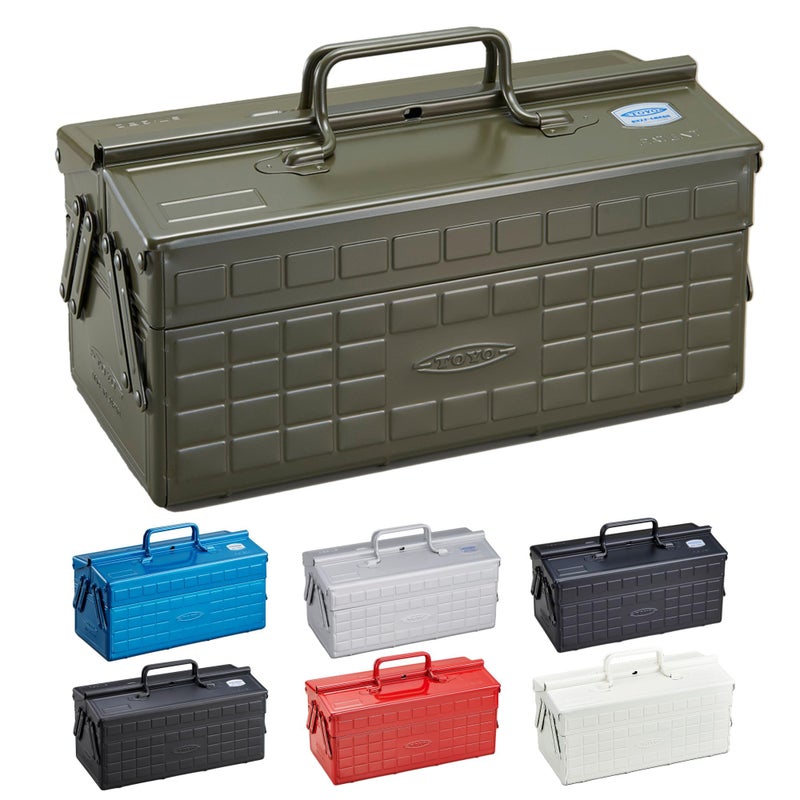 TOYO ST-350MG Steel 2-Tier Tool Box (Military Green) - Image 1