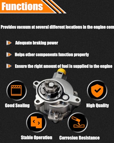 Quivimoro Brake Vacuum Pump Fits for Ford and Lincoln Models - Explorer 2012-2019, Escape 2013-2018, Fusion 2013-2020, Focus 2013-2014, Edge 2012-2018, Mustang, Taurus & MKZ, MKT, MKC,Vacuum Pump OE# BB5Z2A451C - Image 5