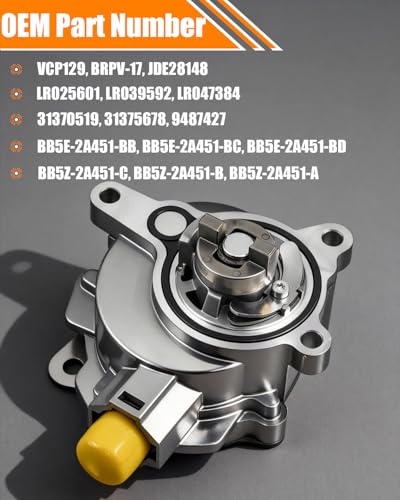 Quivimoro Brake Vacuum Pump Fits for Ford and Lincoln Models - Explorer 2012-2019, Escape 2013-2018, Fusion 2013-2020, Focus 2013-2014, Edge 2012-2018, Mustang, Taurus & MKZ, MKT, MKC,Vacuum Pump OE# BB5Z2A451C - Image 3