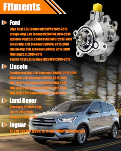 Quivimoro Brake Vacuum Pump Fits for Ford and Lincoln Models - Explorer 2012-2019, Escape 2013-2018, Fusion 2013-2020, Focus 2013-2014, Edge 2012-2018, Mustang, Taurus & MKZ, MKT, MKC,Vacuum Pump OE# BB5Z2A451C - Image 2