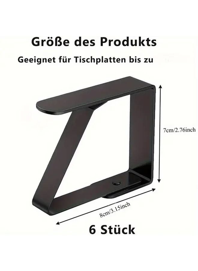 مشابك مفرش من الفولاذ المقاوم للصدأ 6 قطع للنزهات الخارجية والحفلات والأعراس - Image 3