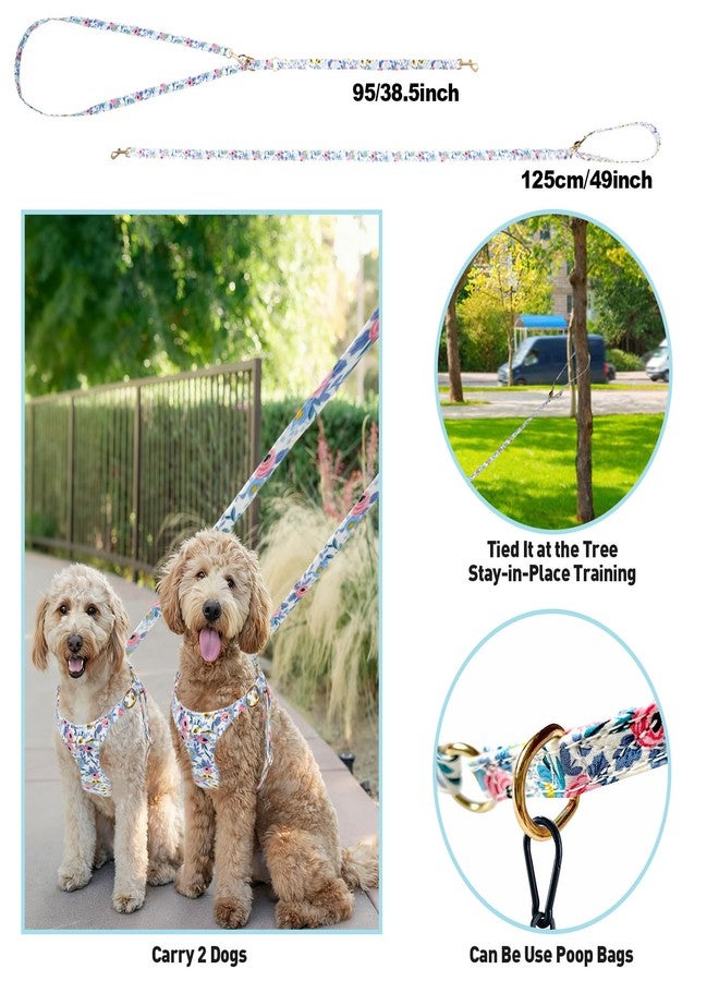 TEWIWAP XXS Dog Harness and Leash Set Lightweight Pet Harnesses with Cute Bowtie Floral Pattern, Adjustable Escape Proof Puppy Vest Extra Small Size Dogs Cats for Daily Walking Parties Holiday - Image 5