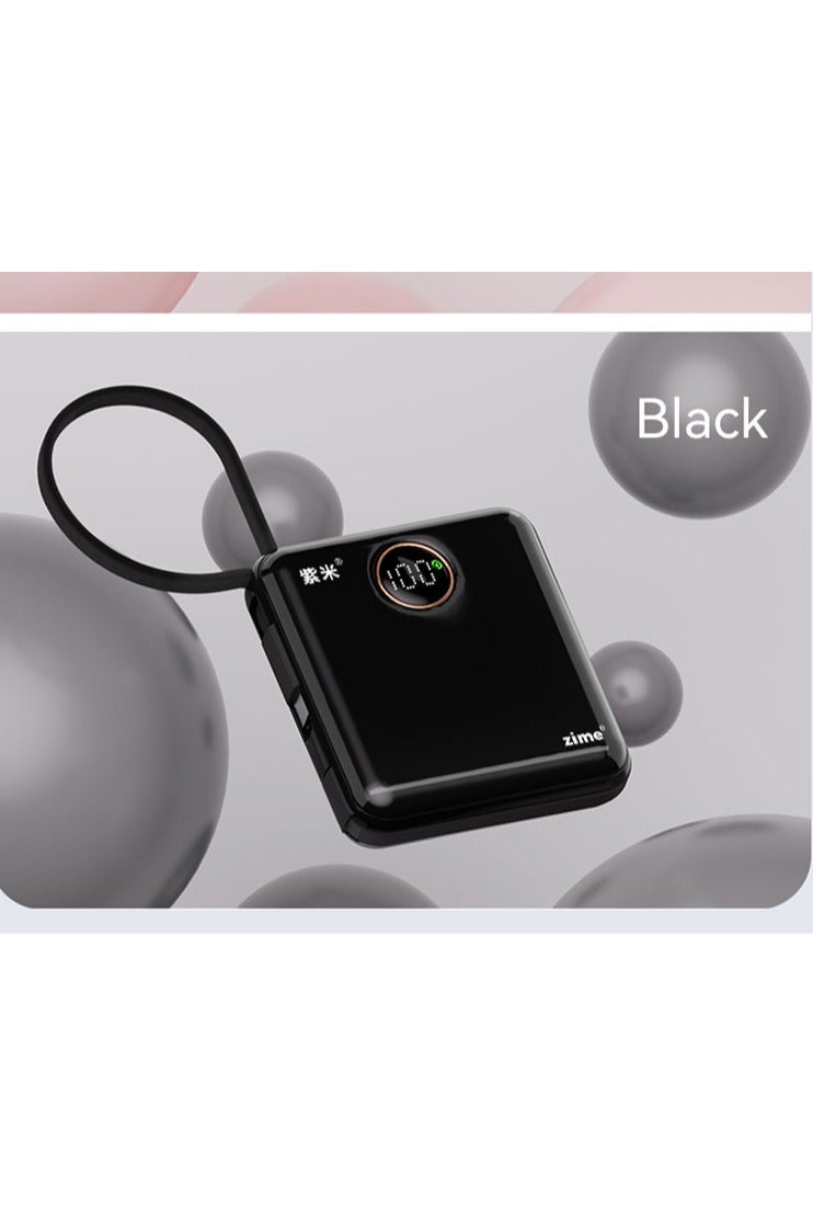 zime باور بانك زيم E28C، 10,000 مللي أمبير، شاحن محمول سريع 22.5 واط كحد أقصى مع كابلات USB-C مدمجة وموصلات، 1 USB-C، 1 USB-L، حزمة بطارية لهواتف آيفون 16/15/14، جالاكسي، والمزيد - Image 1