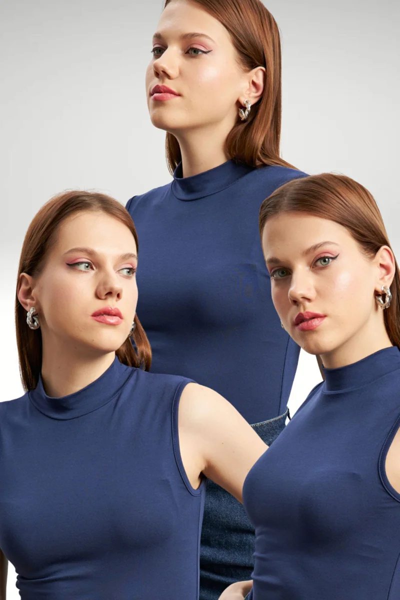 Bipantolon BIPANTOLON Women's 3-Pack Ribbed Half Turtleneck Bodysuits