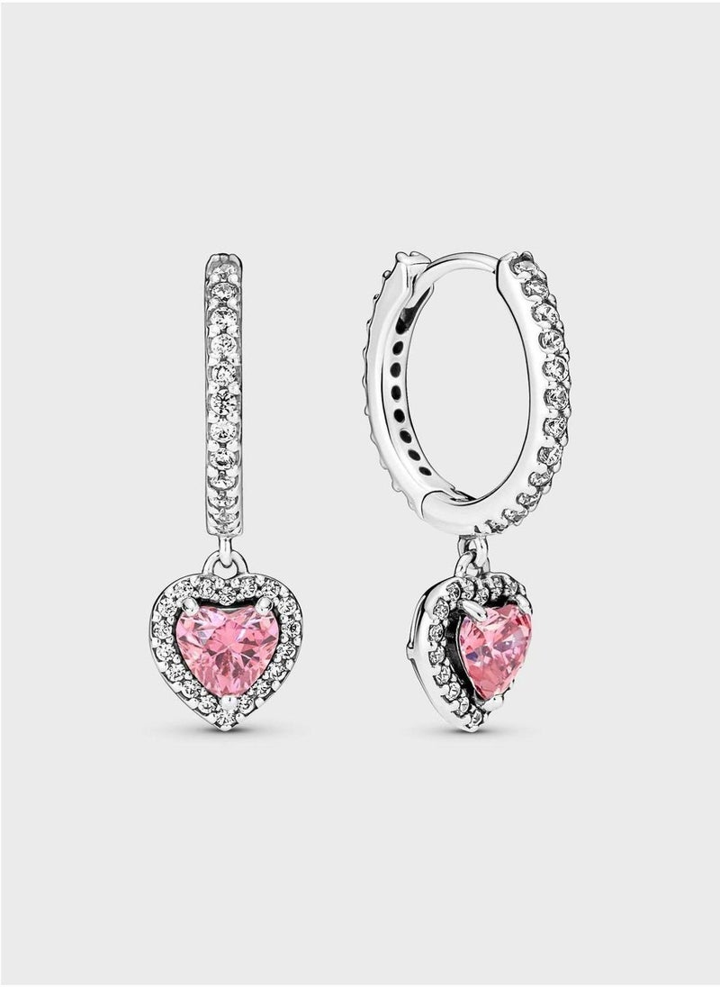 PANDORA Sparkling Halo Heart Hoop Earrings - Image 1
