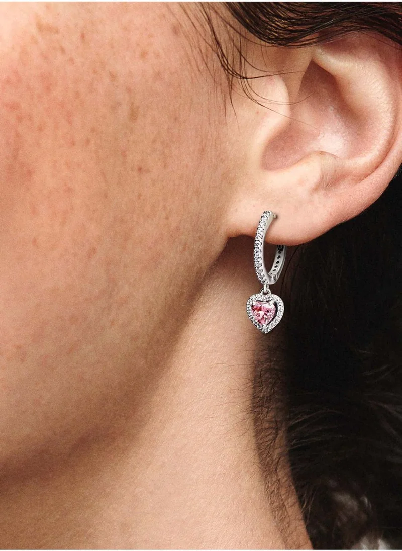 Pandora  Sparkling Halo Heart Hoop Earrings for Women | Best Price UAE