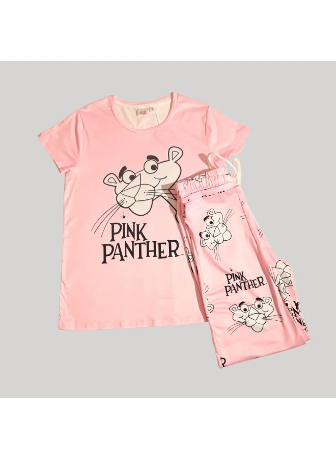 Pink Panther PINK PANTHER WOMENS SHORT SLEEVE PAJAMA SETS , SILKY POLYESTER