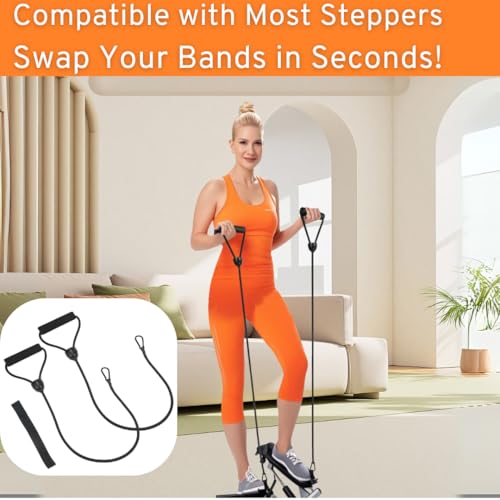 ONIPAX 1 Pair Stepper Resistance Bands with Handles & Connecting Strap – Workout & Exercise Bands for Strength Training, Muscle Toning, Home Gym Fitness Equipment - Image 3
