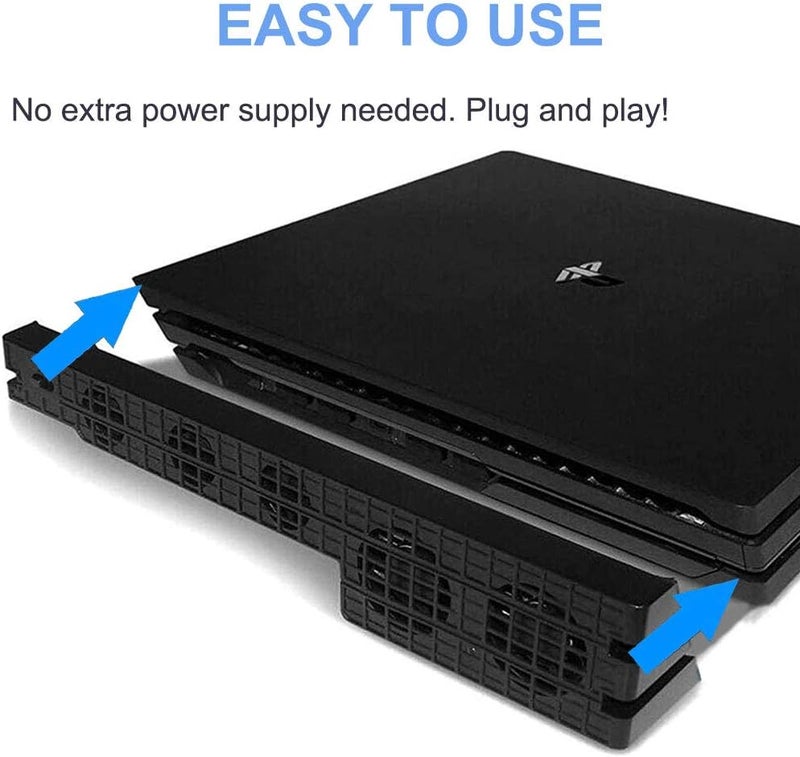 مروحة تبريد Linkhood لجهاز PS4 PRO، مبرد خارجي USB بخمس مراوح مع تحكم توربو في درجة الحرارة لوحدة تحكم ألعاب Sony PlayStation Pro - Image 3
