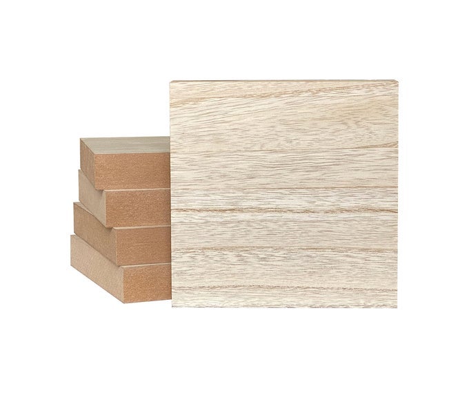 5 PACK THICK MDF WOOD BLOCKS UNFINISHED WOODEN SQUARES FOR CRAFTS MEMORIAL SIGN6X6X1 IN