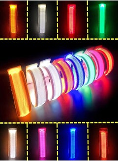 LED Glow Bracelets, 8Pcs Light Up Wristbands Flashing Arm Wrist Bands, Flashing Sports Wristbands, Night Running Hip-hop Luminous Bracelet Cheering Props for Concerts, Festivals, Sports, Parties