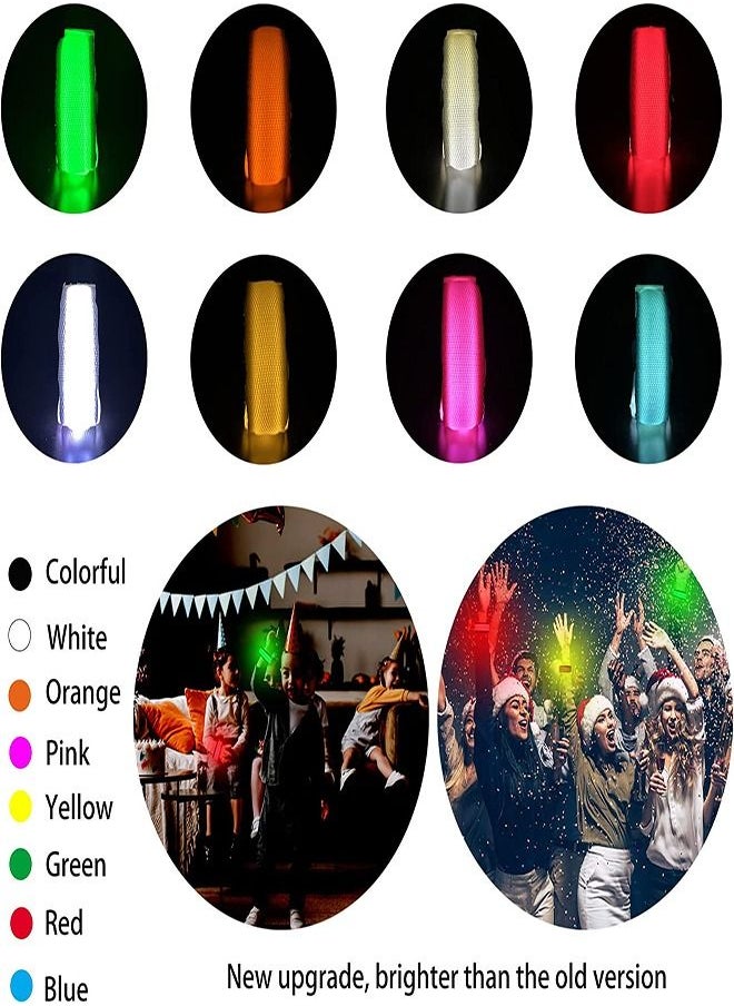SYOSI - LED Glow Bracelets, 8Pcs Light Up Wristbands Flashing Arm Wrist Bands, Flashing Sports Wristbands, Night Running Hip-hop Luminous Bracelet Cheering Props for Concerts, Festivals, Sports, Parties - Image 1