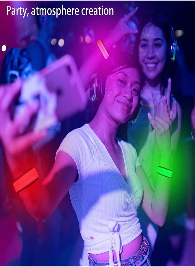 SYOSI - LED Glow Bracelets, 8Pcs Light Up Wristbands Flashing Arm Wrist Bands, Flashing Sports Wristbands, Night Running Hip-hop Luminous Bracelet Cheering Props for Concerts, Festivals, Sports, Parties - Image 1