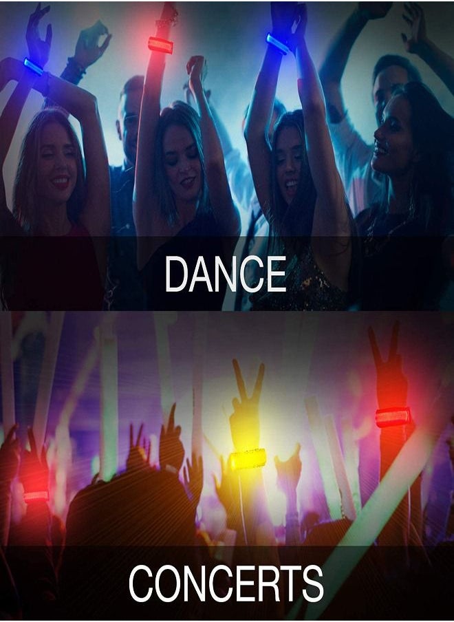 SYOSI - LED Glow Bracelets, 8Pcs Light Up Wristbands Flashing Arm Wrist Bands, Flashing Sports Wristbands, Night Running Hip-hop Luminous Bracelet Cheering Props for Concerts, Festivals, Sports, Parties - Image 1