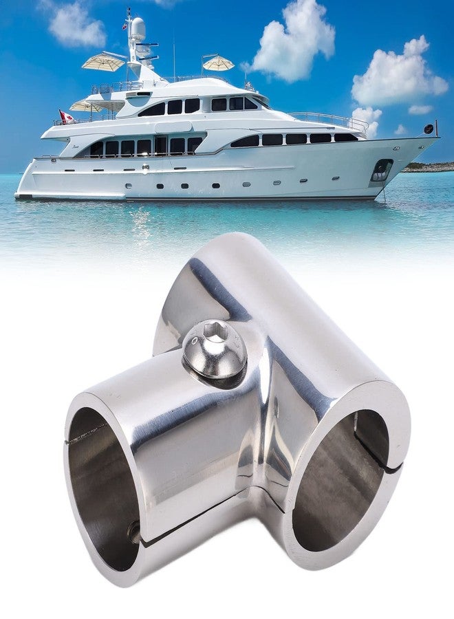 Naroote Boat 90° Tube Fitting Boat Deck Handrail Boat Hardware Marine Fitting Boat Rails Stainless Steel,Tee Pipe Connector Stainless Steel Detachable Rust Resistance for Marine Ships Yachts Hand Rail Fitting - Image 5