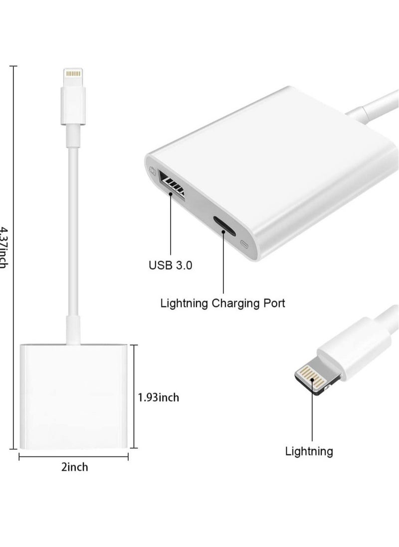 ELTRAZONE - USB And Camera To Lightning Adapter White - Image 1