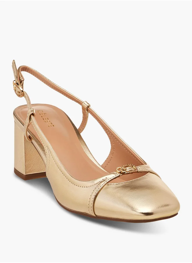سيليست Women's Solid Square Toe Blocked Heel Sandals with Hook and Eye Closure