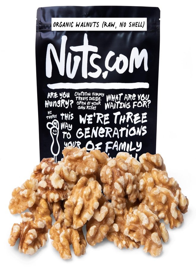 Nuts.com – Organic Walnuts (Raw, No Shell) – Healthy Snack for Adults & Kids, Nutty & Slightly Sweet Flavor, Good Source of Protein & Fiber – Vegan, Raw, Gluten-Free & Kosher Pareve – 2 Pound Bag - Image 1