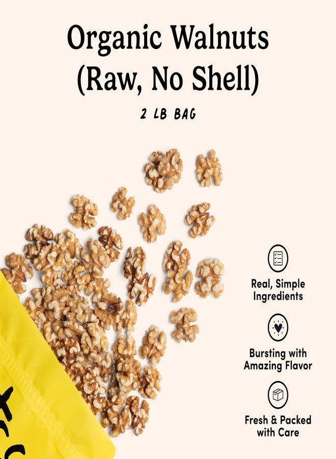 Nuts.com – Organic Walnuts (Raw, No Shell) – Healthy Snack for Adults & Kids, Nutty & Slightly Sweet Flavor, Good Source of Protein & Fiber – Vegan, Raw, Gluten-Free & Kosher Pareve – 2 Pound Bag - Image 3