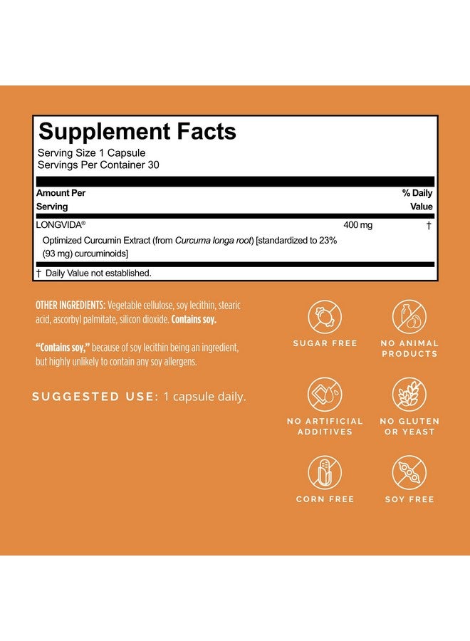 برينمد BrainMD Brain Curcumins - 30 كبسولة نباتية - مع الكركمين Longvida - خالية من الجلوتين - 30 وجبة - Image 2