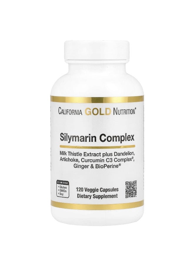 California Gold Nutrition California Gold Nutrition, Silymarin Complex, Milk Thistle Extract Plus Dandelion, Artichoke, Curcumin C3 Complex®, Ginger, and BioPerine®, 120 Veggie Capsules 