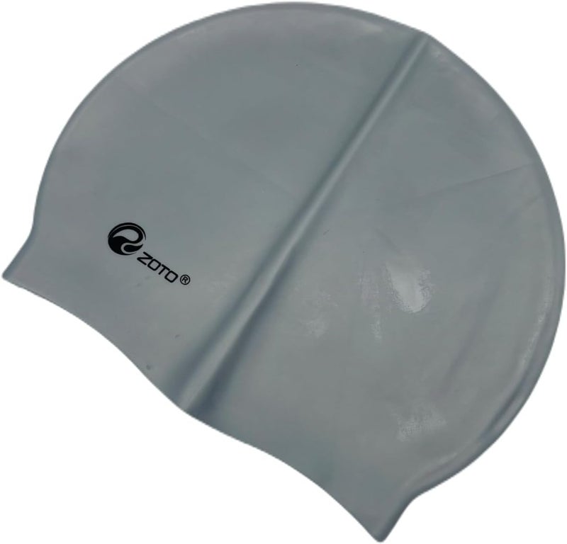 ZOTO Silicone Swimming Cap in Grey - Image 3