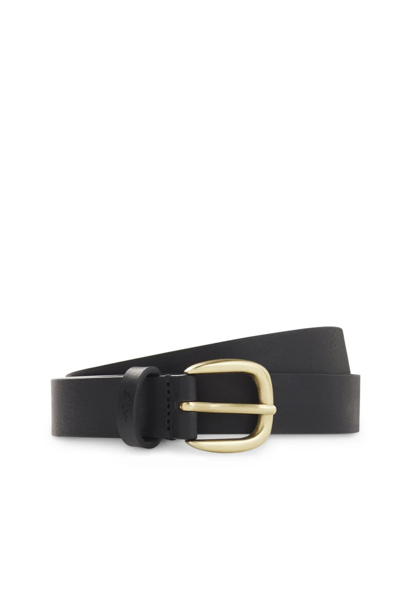 BOSS Italian-leather belt with gold-tone buckle