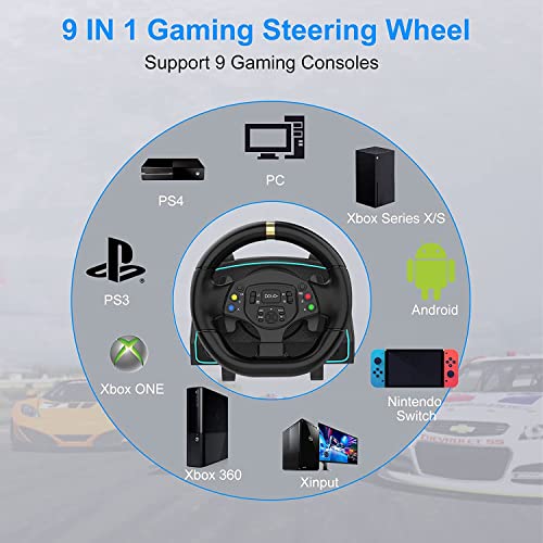 NBCP Racing Wheel with 6-Speed Shifter & Pedals –1080° Gaming Steering Wheel for PS4, Xbox & PC, Vibration Feedback, Clamp Mount, Plug & Play - Image 2