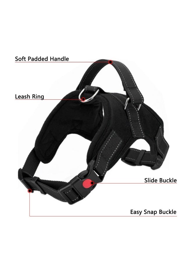 Dog Harness, Breathable Adjustable Pet Harness Dog Vest Harness, Reflective Oxford Easy Control Dog Harness with Sturdy Handle for Small Medium Large Dogs (Black) - Image 5
