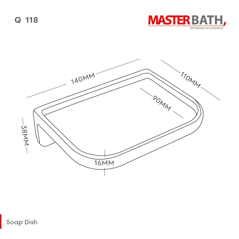 MASTER BATH QW118 Ceramic Sabu Dani, UF Soap Dish Tray, Sabu Dani for Bathroom Accessories, Wall Mount Premium Ceramic Soap Dish, Soap Holder (Black) - Image 4