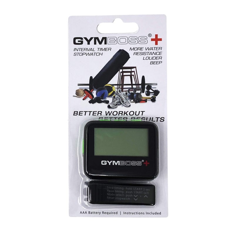 Gymboss جيمبوس بلس مؤقت الفواصل وساعة التوقيت وحزام جيمبوس - حزمة (أسود مع أزرار خضراء) - Image 5