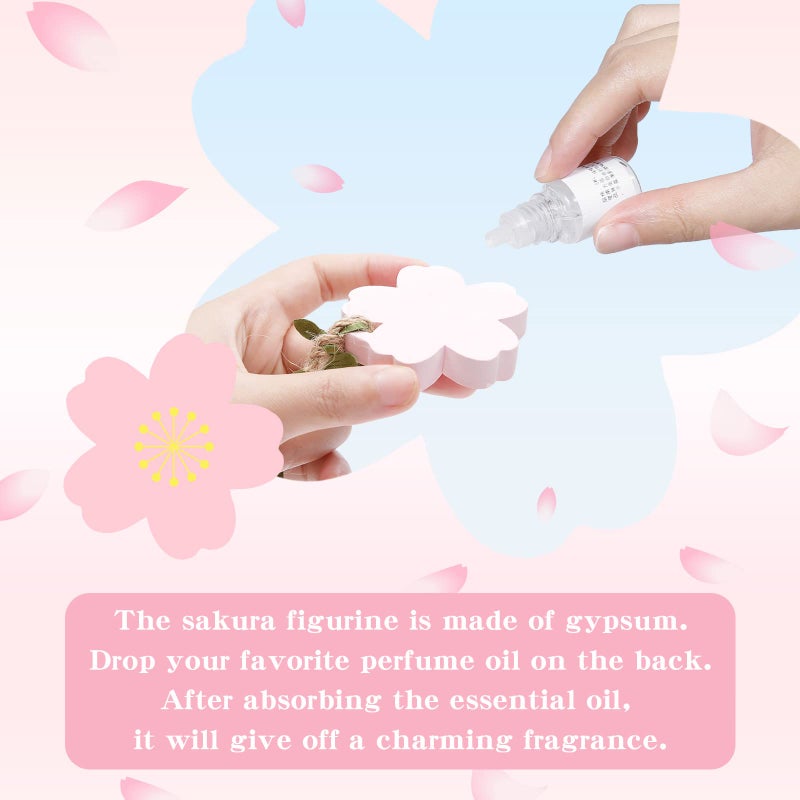 YGMONER Sakura Car Mirror Hanging Ornaments - 2.3" Cherry Blossom Flower Interior Rear View Mirror Decor Accessories for Women - Image 5