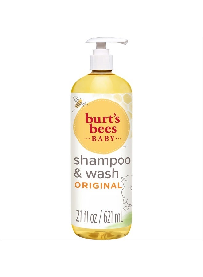 Burt's Bees Baby Shampoo and Wash, Original, Tear Free, Pediatrician Tested, 98.7% Natural Origin, 21 Fluid Ounces - Image 1