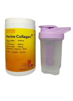 Indeed Nutrition Marine Collagen+ 360g (30 Servings) with 300ml Shaker | Supports Healthy Skin, Hair, Nails, Joints & Anti-Aging | Hydrolyzed Marine Collagen Peptides  - Image 1