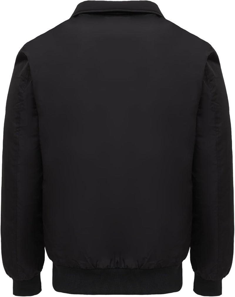 CEDRO جاكيت بومبر أسود للرجال مع ياقة من الفرو - Image 2