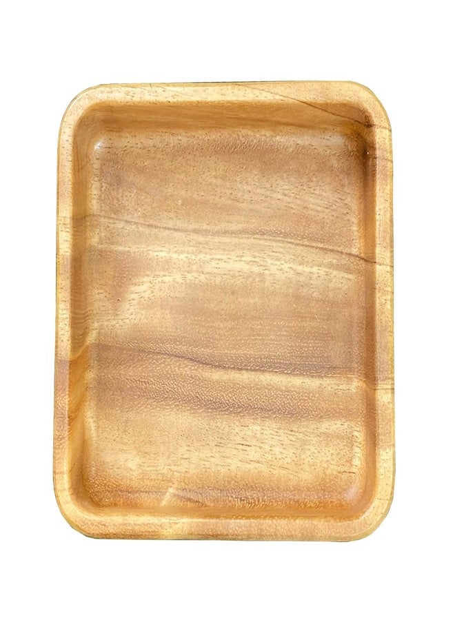 Floatidea Walnut Wooden Tray 5.9" Wood Square Tea Coffee Table Tray Ring Jewelry Storage Small Box Bread Organizer Snack Dish Nut Candy Fruit Cup Key Container Dessert Plate for Home Office Cafe Decor - Image 1