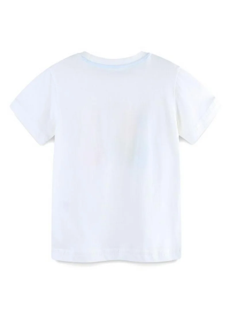يونيكي White Graphic Printed Round Neck T-shirt